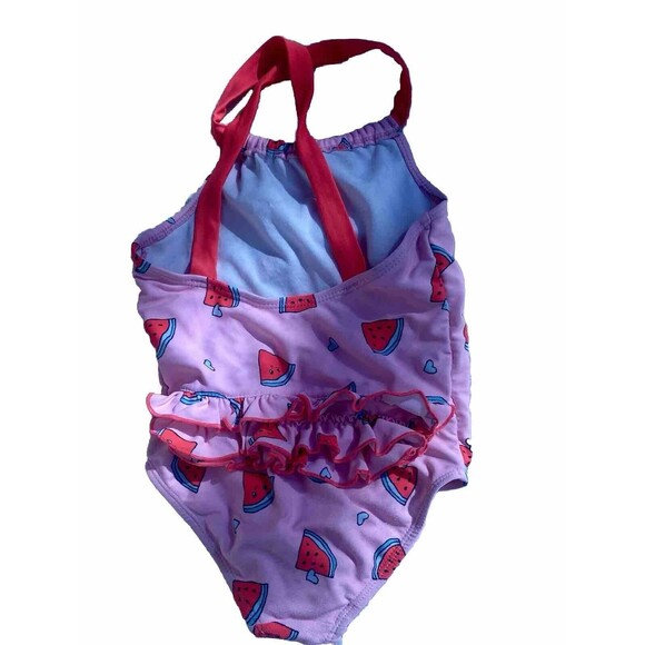 Carter's Toddler Girls One Piece Swimsuit Pink Watermelon Ruffle Size 4T - Picture 2 of 3